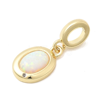 Brass Micro Pave Clear Cubic Zirconia Pendants KK-H529-35G-1