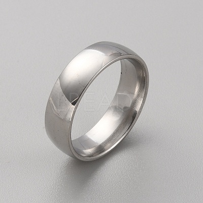 201 Stainless Steel Simple Plain Band Ring for Men Women RJEW-WH0015-01C-1