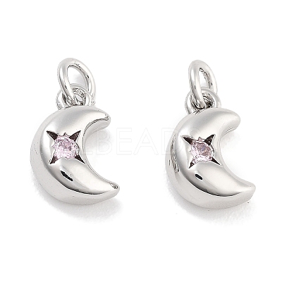 Brass Micro Pave Cubic Zirconia Pendants KK-P271-01P-A-1