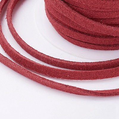 3x1.5mm Red Flat Faux Suede Cord X-LW-R003-22-1
