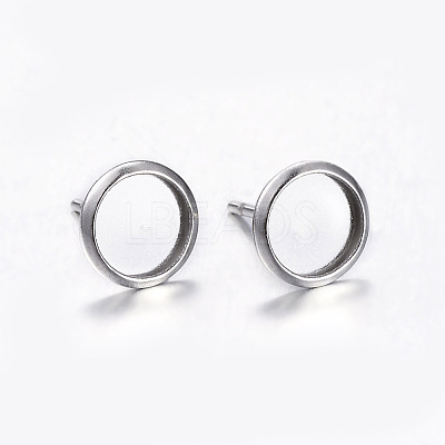 Tarnish Resistant 304 Stainless Steel Stud Earring Settings STAS-K131-A-01P-1