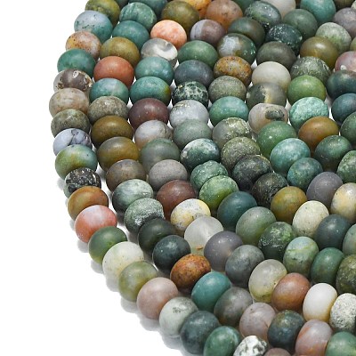 Natural Indian Agate Beads Strands G-P575-A08-8x5mm-1