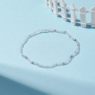 Natural Fluorite Beaded Stretch Bracelet BJEW-JB08484-04-1