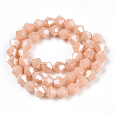 Opaque Solid Color Electroplate Glass Beads Strands LS-EGLA-A039-P6mm-A06-1