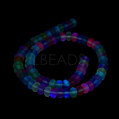 Frosted Transparent Glass Beads Strands FGLA-M002-01C-1