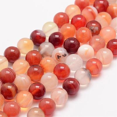 Natural Carnelian Bead Strands G-K153-B20-8mm-1