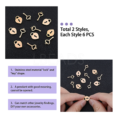 304 Stainless Steel Charms STAS-UN0012-02RG-1
