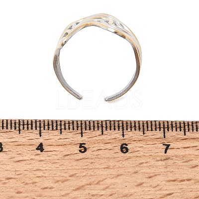 304 Stainless Steel Cuff Open Rings for Women SA-CBA82C8-19GP-1