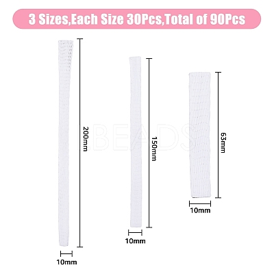 90Pcs 3 Style PE Makeup Brush Protector Reusable Expandable Mesh Cover AJEW-FH0003-18A-1