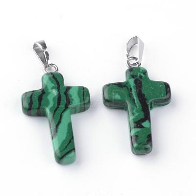 Synthetic Malachite Pendants G-J354-01-1