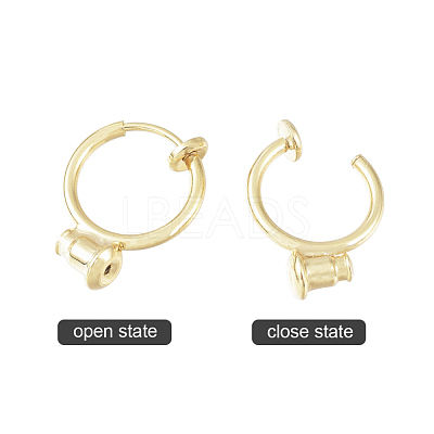 Brass Clip-on Earring Converters Findings KK-T038-243G-1