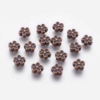 Tibetan Style Alloy 3D Flower Beads RLF0476Y-1