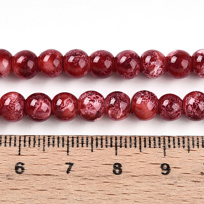 Baking Paint Glass Beads Strands DGLA-N003-6mm-A02-1