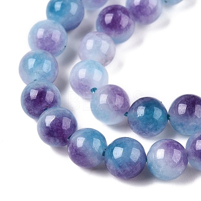 Dyed Natural White Jade Beads Strands X-G-T138-6mm-210-6-1