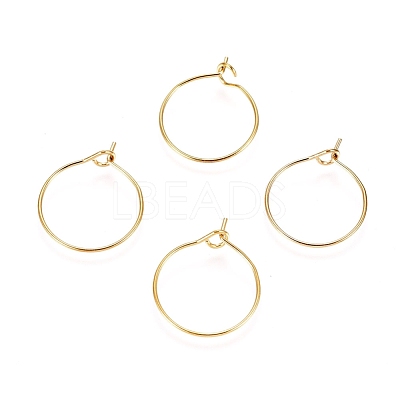 Ion Plating(IP) 316L Surgical Stainless Steel Hoop Earring Findings X-STAS-D164-04G-1