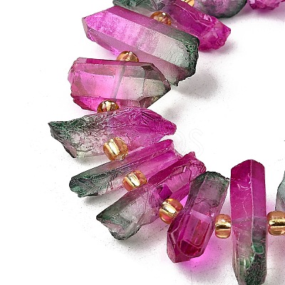 Electroplated Natural Quartz Crystal Beads Strands G-F800-D09-1