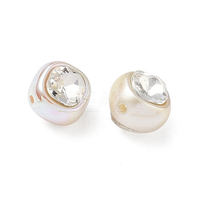 Baking Painted Acrylic & Rhinestone Beads RB-CBA19D7-04B-1