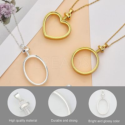 10Pcs 10 Style Zinc Alloy Pendant Cabochon Settings FIND-CA0005-85-1
