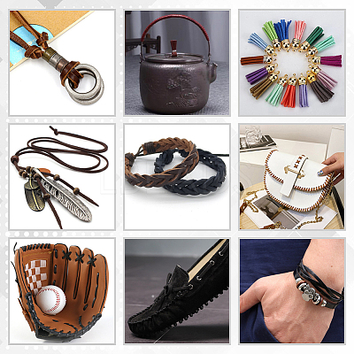 Flat Cowhide Leather Jewelry Cord LC-GF0001-10B-01-1