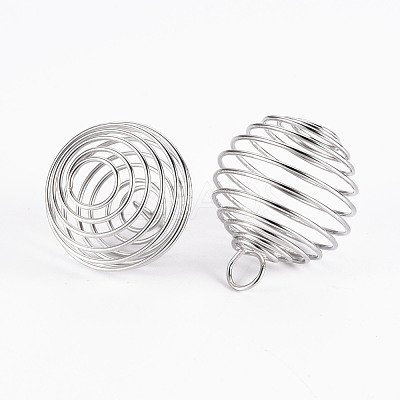 Iron Wire Spiral Bead Cages X-IFIN-R231-14mm-P-1