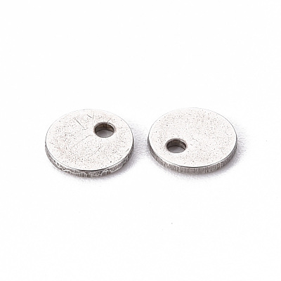 Non-Tarnish 201 Stainless Steel Stamping Blank Tag Pendants STAS-T058-6mm-P-1
