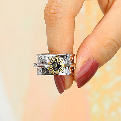 Sunflower Zinc Alloy Finger Rings FS-WGCE082-05-1