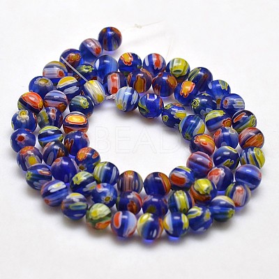 Round Millefiori Glass Beads Strands LK-P001-30-1
