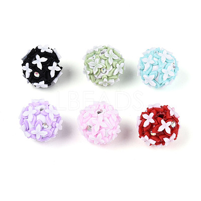 Handmade Polymer Clay Rhinestone and Resin Beads CLAY-T022-01M-1