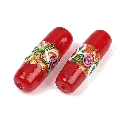 Handmade Foil Glass Beads LAMP-K039-36G-1
