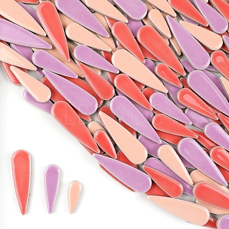 3 Styles Teardrop Shape Porcelain Mosaic Tiles PW-WGBCD43-34-1