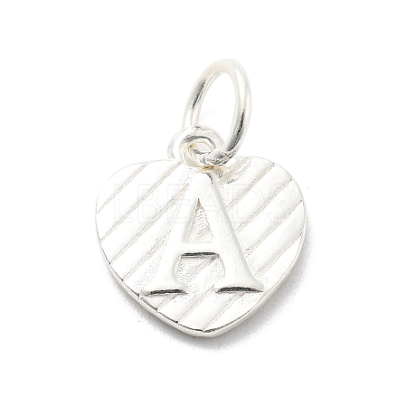 925 Sterling Silver Heart with Capital Letter Charms STER-S009-13A-S-1