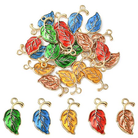 20Pcs 5 Colors Alloy Enamel Pendants ENAM-YW0003-14-1