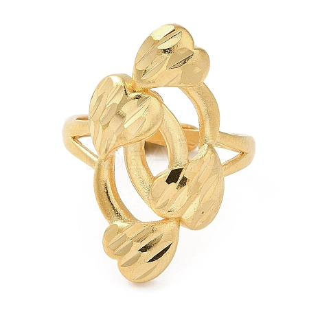 Light Gold Brass Adjustable Rings for Women RJEW-A022-01E-1