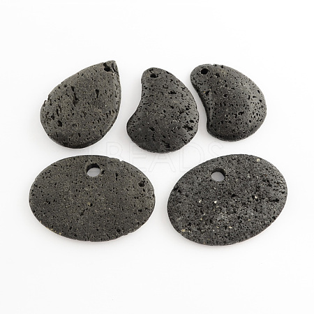 Natural Lava Rock Pendants G-S139-09-1