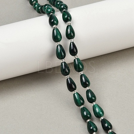 Natural Malachite Beads Strands G-L630-C01-10x6mm-1