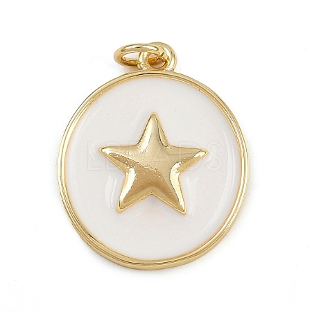 Brass Enamel Pendants KK-C114-23G-02-1