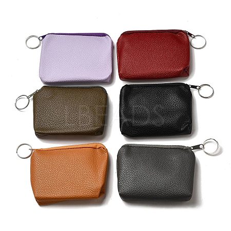 PU Leather Wallets with Alloy Zipper AJEW-B024-07-1