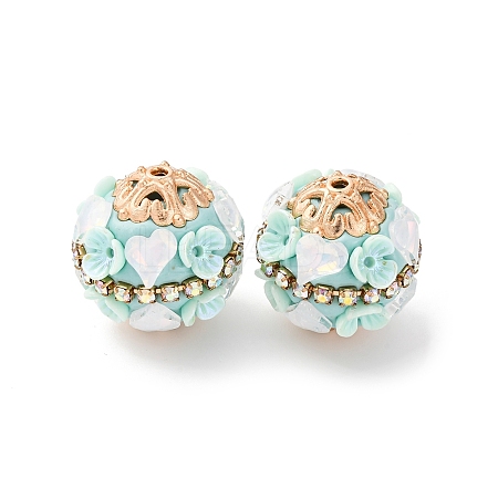 Handmade Resin Indonesia Round Beads IPDL-P005-19KCG-01-1