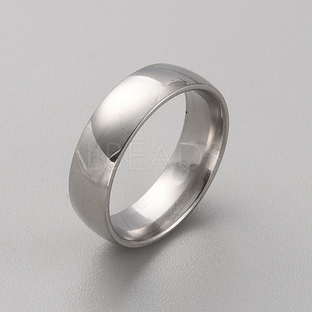 201 Stainless Steel Simple Plain Band Ring for Men Women RJEW-WH0015-01C-1