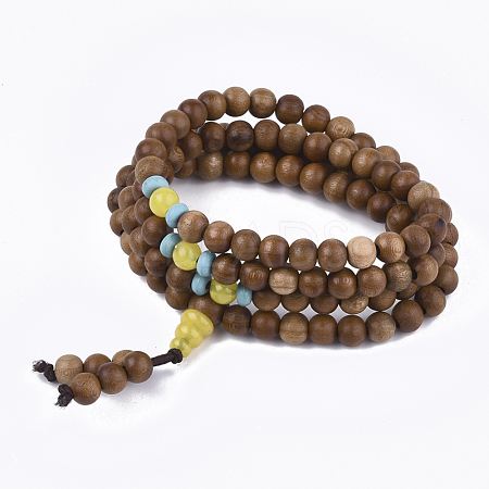 4-Loop Wrap Style Buddhist Jewelry BJEW-T009-07-1