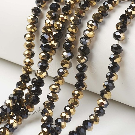 Electroplate Opaque Glass Beads Strands X-EGLA-A034-P1mm-O01-1