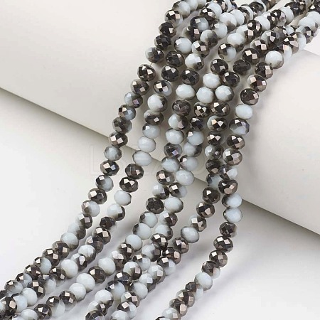 Electroplate Opaque Glass Beads Strands EGLA-A034-P6mm-P09-1