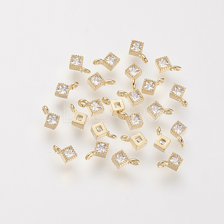 Brass Cubic Zirconia Charms X-KK-Q669-39G-1