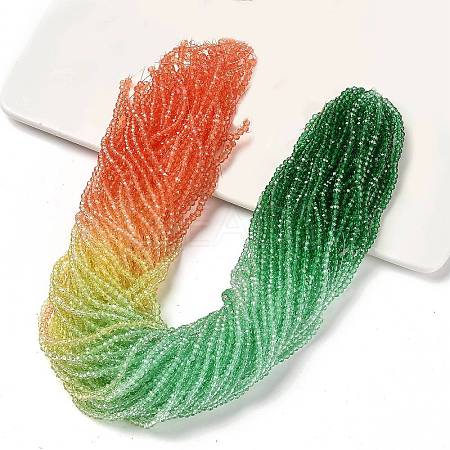 Transparent Painted Glass Beads Strands X1-DGLA-A034-T1mm-A04-1