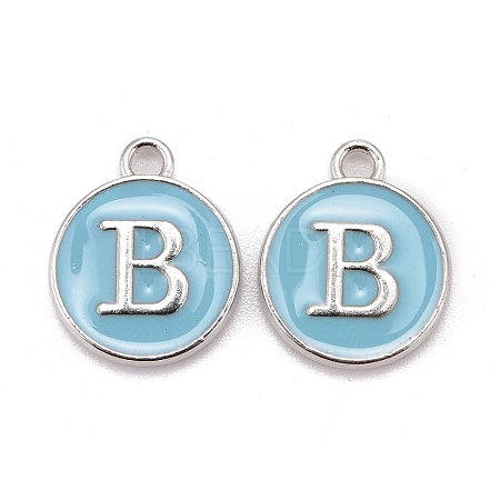 Platinum Plated Alloy Enamel Charms X-ENAM-S118-04B-P-1