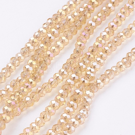 Electroplate Glass Beads Strands EGLA-R048-2mm-35-1