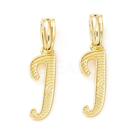 Rack Plating Eco-Friendly Brass Letter Pendants KK-K265-02G-J-1