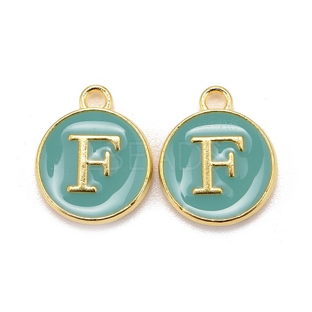 Golden Plated Alloy Enamel Charms ENAM-S118-05F-1