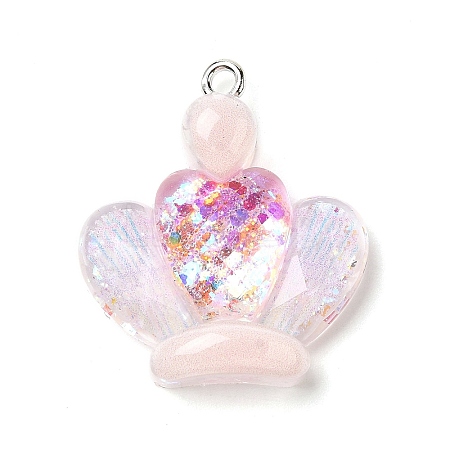 Transparent Resin Pendants LS-RESI-H036-01F-1