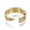 Brass Micro Pave Clear Cubic Zirconia Cuff Rings RJEW-S045-021G-NR-5